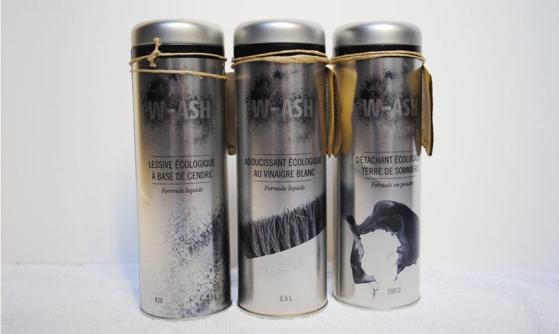 3 packagings concept WASH lessive écologique